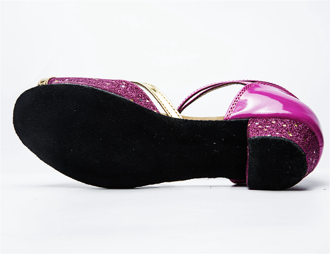 Girls Ballroom Dance Shoes Glitter Latin Tango Dancing Sandals with Suede Sole