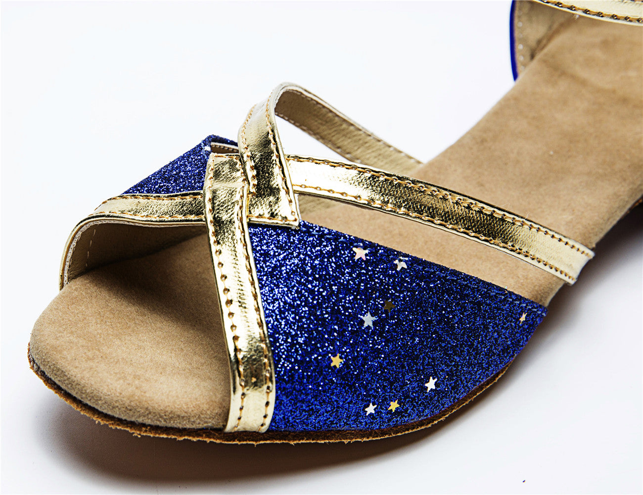 Girls Ballroom Dance Shoes Glitter Latin Tango Dancing Sandals with Suede Sole