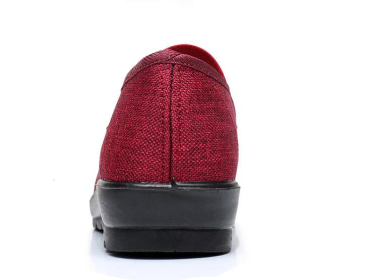 Womens Mary Jane Cloth Shoes Old Beijing Chinese Shoes Elastic Band Granny Walk Flat