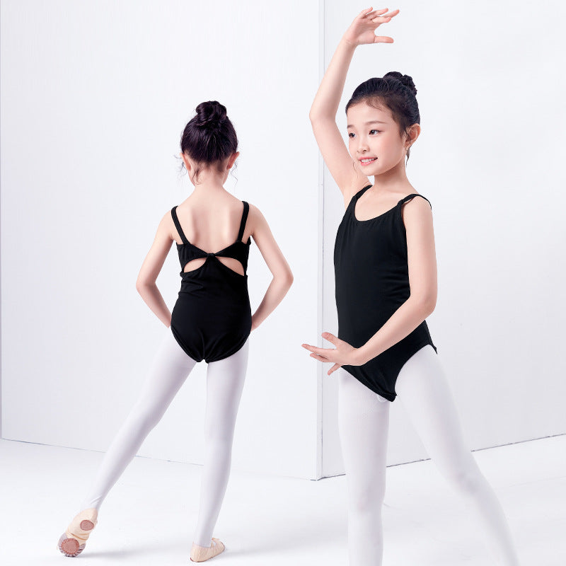 Girls Basic Cutout Back Ballet Dance Leotard Camisole Cotton Dancing Cloth