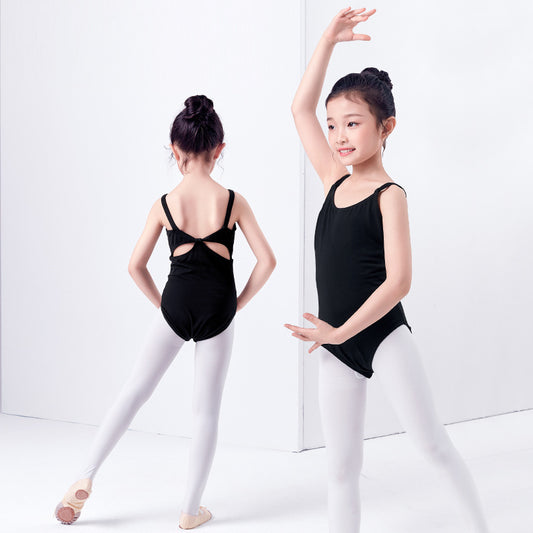 Girls Basic Cutout Back Ballet Dance Leotard Camisole Cotton Dancing Cloth