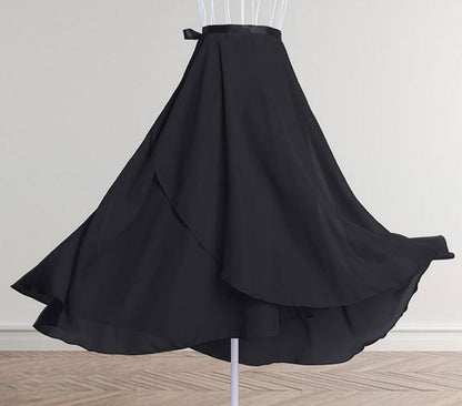 Womens Ballet Leotard Wrap Dress Long Chiffon Ballet Dress Training Wear