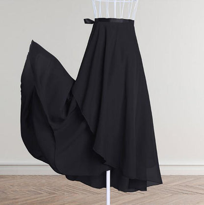 Womens Ballet Leotard Wrap Dress Long Chiffon Ballet Dress Training Wear