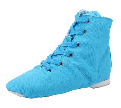 Kids Classic Canvas Over The Ankle Jazz Shoes Lace-up Ballroom Dance Boots