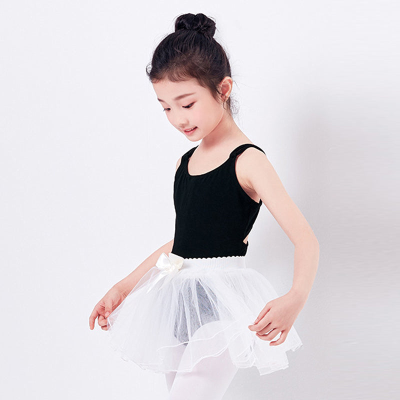 Girls Camisole Cotton Ballet Dance Leotards Skirt Set Snap Crotch Ballroom Dancewear