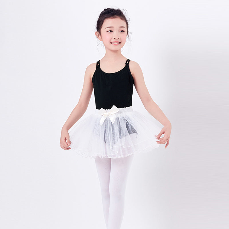 Girls Camisole Cotton Ballet Dance Leotards Skirt Set Snap Crotch Ballroom Dancewear