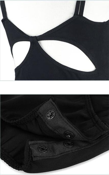 Girls Camisole Cotton Ballet Dance Leotards Skirt Set Snap Crotch Ballroom Dancewear
