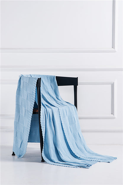 Soft Plaid Pattern Throw Blanket Bed Home Decorative Cotton Knitted Blankets for Couch Sofa