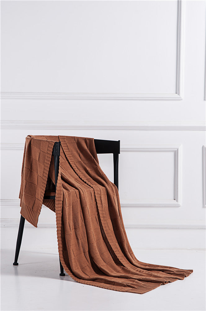 Soft Plaid Pattern Throw Blanket Bed Home Decorative Cotton Knitted Blankets for Couch Sofa