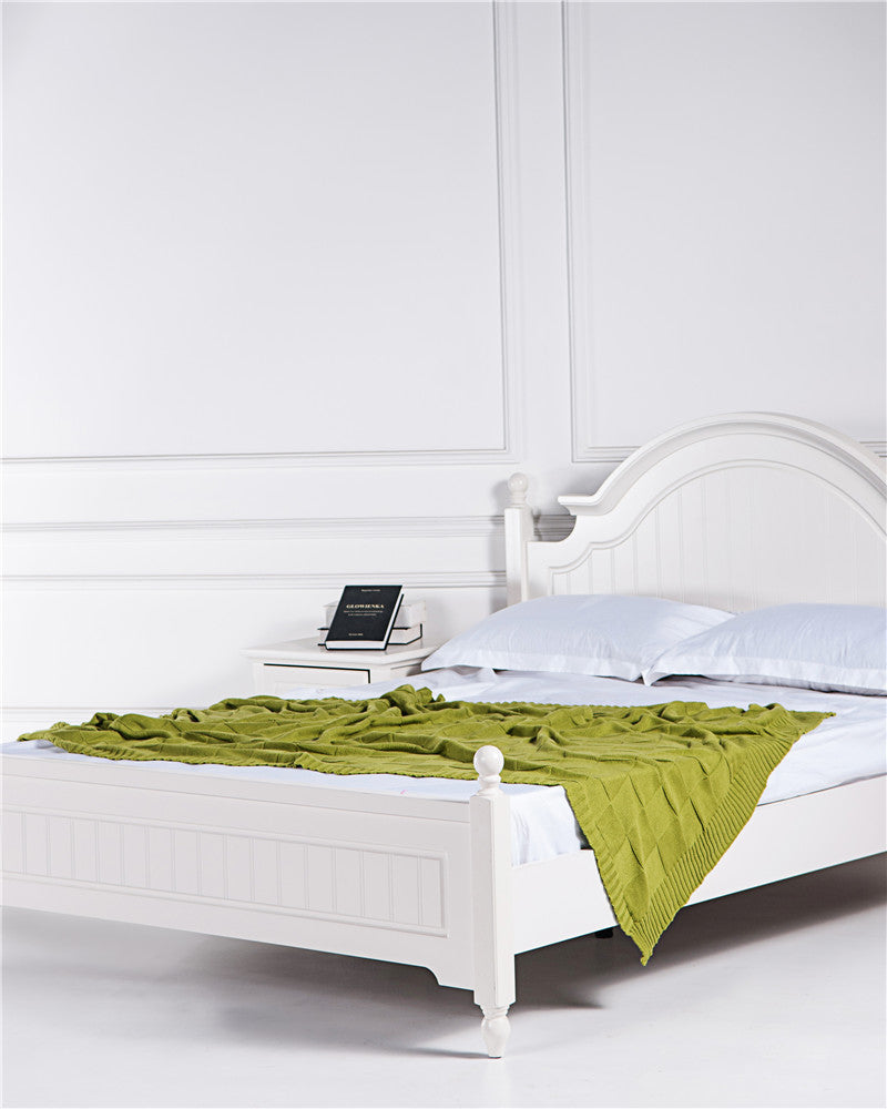 Soft Plaid Pattern Throw Blanket Bed Home Decorative Cotton Knitted Blankets for Couch Sofa