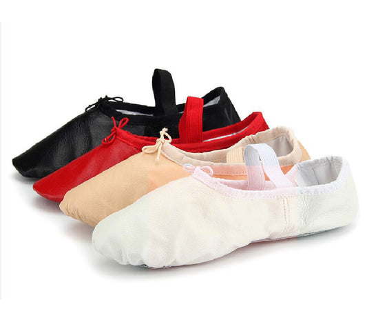 Girls Full Sole Leather Ballet Slippers Single Band  Kids Ballroom Dance  Flat