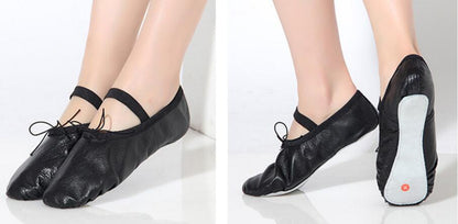 Girls Full Sole Leather Ballet Slippers Single Band  Kids Ballroom Dance  Flat