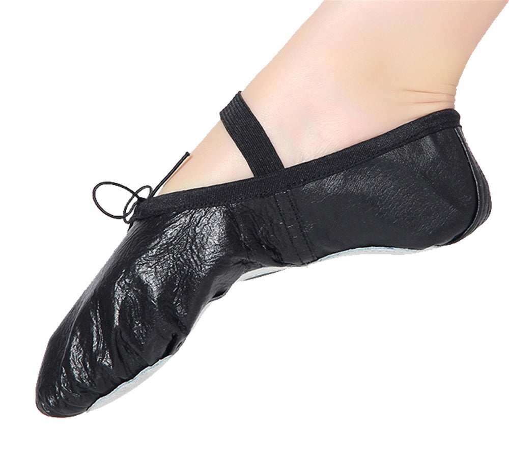 Girls Full Sole Leather Ballet Slippers Single Band  Kids Ballroom Dance  Flat