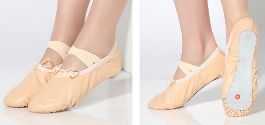 Girls Full Sole Leather Ballet Slippers Single Band  Kids Ballroom Dance  Flat
