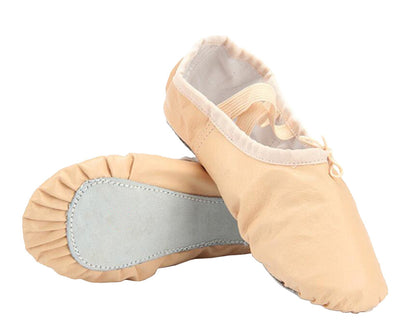 Girls Full Sole Leather Ballet Slippers Single Band  Kids Ballroom Dance  Flat
