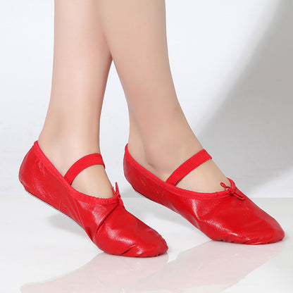 Girls Full Sole Leather Ballet Slippers Single Band  Kids Ballroom Dance  Flat