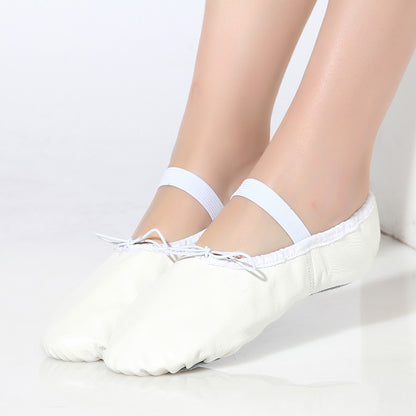 Girls Full Sole Leather Ballet Slippers Single Band  Kids Ballroom Dance  Flat